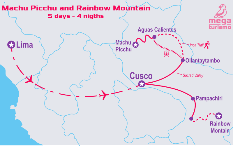 machupicchu and raninbow mountain